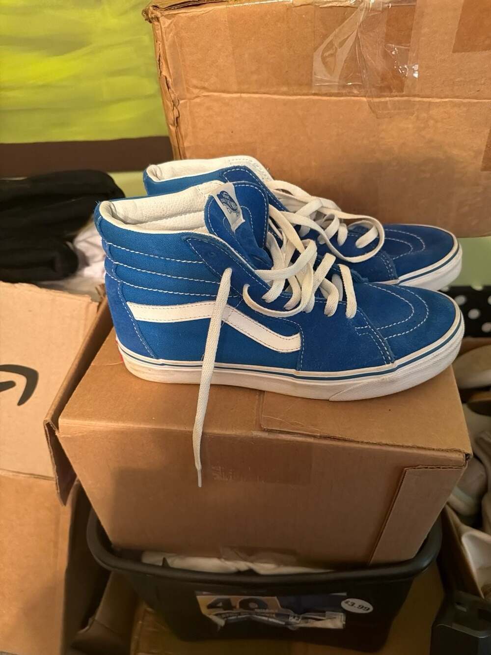 Vans Sk8-Hi Imperial Blue Suede and Canvas High Top Sneakers
